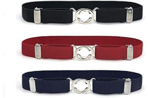 Anshili 3 Stücke Kinder Gürtel Einstellbar Elastisch Stretchgürtel für Teenager