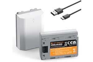 K&F CONCEPT Akumulator aparatu NP-FZ100, ulepszona pojemność 2600 mAh, port bezpośredniego ładowania typu C. Zgodny z aparatami Sony A9 A7III A7RIII A7RIV A6600 ZV-E1 FX3, FX30 (2 akumulatory)
