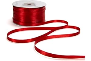 BARATTI Nastro Doppio Raso 03mm X 100 Metri per Artigianato, Natale, Decorazioni, Adatto Per confezionare Regali, Feste di Compleanno, Matrimoni, Bomboniere (Rosso)