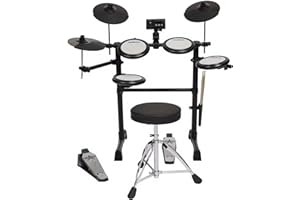 Woodbrass DDX10-MESH Batterie électronique - Kit complet idéal pour débutant enfant & adulte, Prête à l'emploi, Accessoires inclus - Pads en peaux maillées réalistes, naturels, silencieux