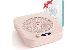 CozyZen Dammsugare för naglar, 4300 rpm professionell nagelsug med 45 hastighetsnivåer och LED-hastighetsvisare（Rosa）