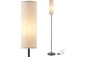 Ppbmocw Floor Lamps for Living Room,68 Inches High Standing Lamp with Foot Switch,Dimmable Tall Lamp for Bedroom,Linen Color LED Floor Lamp