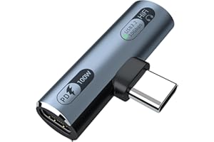 IVIVTOR USB-C Kopfhörer Adapter – 2 in 1 100W Schnelllade und Audio Doppelstecker für Telefone mit Typ-C-Geräten iPhone 17/16/15 Pro/Max Samsung Galaxy S24/S23 Ultra, Google Pixel, iPad, Schwarz