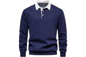 MakingDa Mens Polo Neck Sweatshirts Long Sleeve Casual Pullover Sweatshirt Solid Color Winter Warm Jumper Top