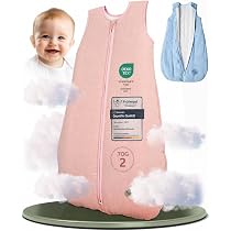 KUNU® Baby Schlafsack 2 Tog - 60cm weicher Bio Musselin Schlafsack Baby bis ca. 3 Monate - Hautfreundlicher Babyschlafsack Neugeborene für das ganze Jahr