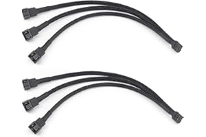 Yerleomit 2 Stück Fan Splitter PWN Splitter Lüfter Splitter 4 Pin, Fan PWN Splitter PC Lüfter Adapter PC Lüfter Kabel 27cm/ 10.63inch