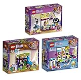  Lego Friends Freizeitpark 3er Set 41327 41328 41329 Mias Zimmer + Stephanies Zimmer + Olivias großes Zimmer