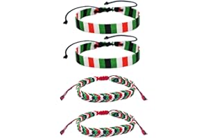 arrderly 4 braccialetti intrecciati multicolore, regolabili, in stile palestinese, unisex