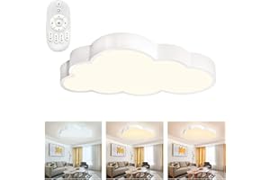 AufuN 48W Wolken Deckenleuchte, Wolken lampe mit Fernbedienung, Kinderzimmer Kreative lampen wolke decke, Dimmbar Weiß