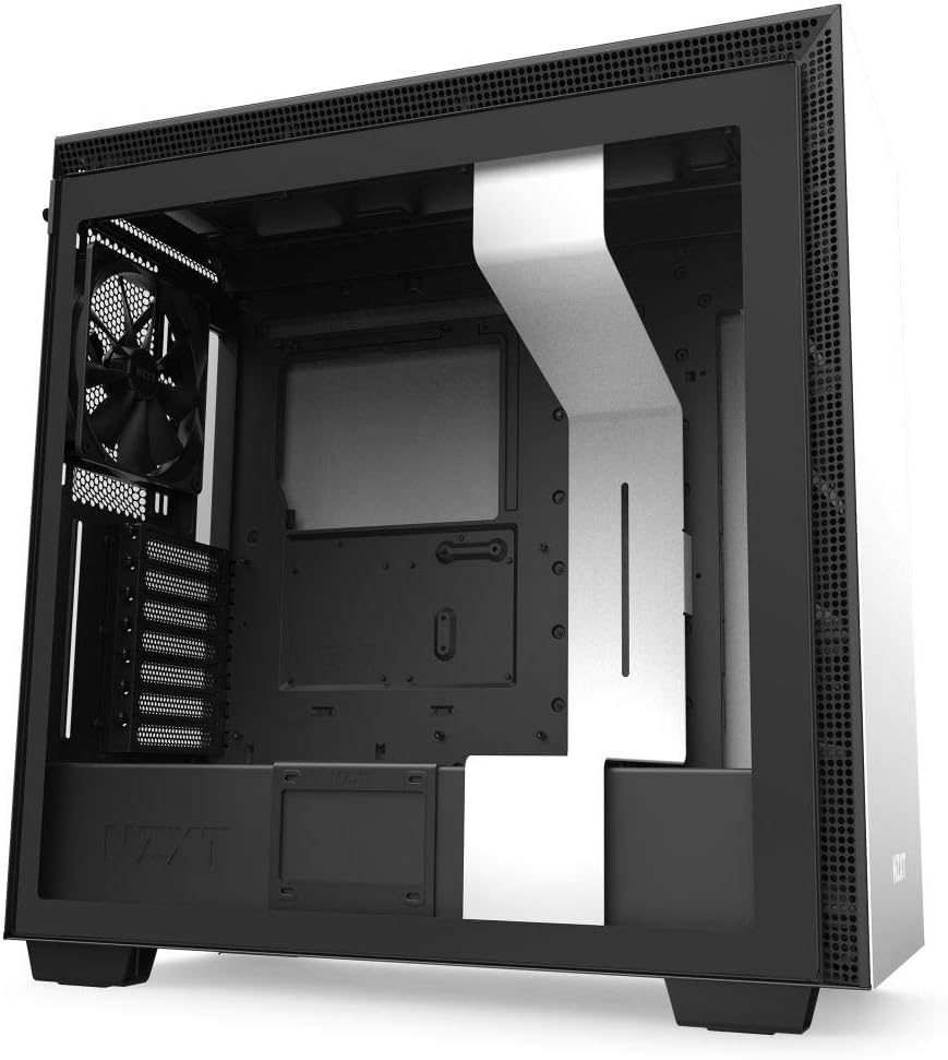 NZXT H710 - ATX Mid Tower PC Gaming Case - Front I/O USB Type-C Port - Quick Release Tempered Glass Side Panel - Cable Management System - Water-Cooling Ready - Steel Construction - White/Black