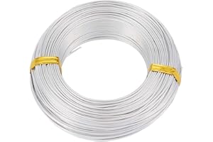 PH PANDAHALL PandaHall Fil en aluminium argenté pour fabrication de bijoux Argenté 1,5 mm Calibre 15 100 m