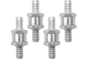 Non Return Check Valve,RoadLoo 4 pcs Silver Aluminium One Way Check Valve 6mm Diameter Hose for Car Auto Carburettor Marine Aluminum Alloy Chrome Low Pressure Ruel Systems (6mm/8mm/10mm/12mm) (10mm)
