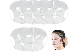 MIVAIUN 6 Pieces Silicone Mask Cover,Face Mask Holder,Reusable Silicone Mask Cover,Anti-shedding Face Mask,Ear-Hook Beauty and Moisturizing Mask Cover for Sheet Masks (Transparent)