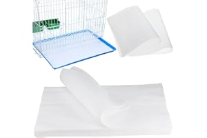 VILLCASE 100pcs Bird Cage Liner Papers, Disposable Parrot Cage Absorbent Cushion Pads, Cuttable Fecal Tray Cushion Mat for Bird Parrot Budgie Pet Animal, 44x33cm