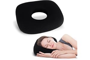 RoamReady Piercing Pillow, Perforated Ear Pillows with Ear Hole,Ear Piercing Pillow Ear Guard Inflammation Pressure Sores Pain Relief Sleeping Pillow for CNH Side Sleepers (Black)
