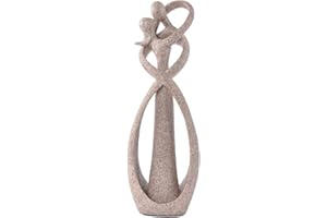 PIGPIGFLY Statua Amanti,Statue Decorative,Decorazioni per Ufficio,Figura Decorative, Statuette Decorative Casa, Soggiorno Decorativo Moderno da Appoggiare, Scultura Astratta in Poliresina, Idea Regalo(Arenaria)