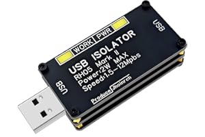 Jhoinrch USB-Isolator, USB-Ground-Loop-Isolator, mit ADUM3160-Chip, 2W 5V geregelte Stromversorgung, unterstützt 12Mbps Geschwindigkeit und 1,5KV Spannungsisolation