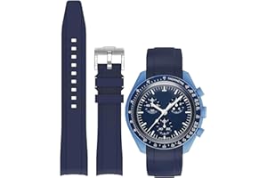 Niziruoup Cinturino Orologio Silicone Gomma Senza Spazi per Omega x Swatch Moonswatch Speedmaster/Rolex Watch/SEIKO 20mm Watch, Cinturino di Ricambio 20mm Cinturini per Orologio da Uomo Donna