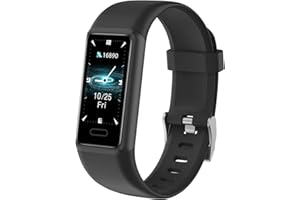 Cloudpoem Bracelet Connecté Femme Homme Enfant Podometre Marche Cardiofrequencemetre Montre Connectée Sport Etanche IP68 Suivi Sommeil Calories Distance Notification Chronomètre pour Android iOS