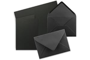 FARBENFROH BY GUSTAV NEUSER 50x DIN B6 Faltkarten Set mit Umschlägen - Schwarz - 115 x 170 mm - ideal für Einladungskarten, Hochzeit, Taufe, Kommunion, Konfirmation - Marke: FarbenFroh