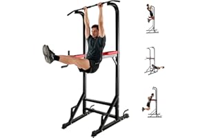 ISE Maquina Dominadas, Estación de Musculación, Torre de Gimnasio Entrenamiento Multifuncional, Multiestación con Barra de Dominadas Fitness, Power Tower de Pull-up, Ejercicio Fuerza Gimnasia