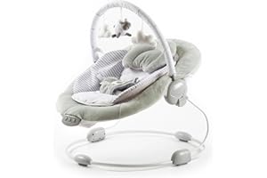 LADIDA Weich gepolsterter grauer Lamm für Neugeborene, mit beruhigender Musik und Vibration, geeignet für Neugeborene 077