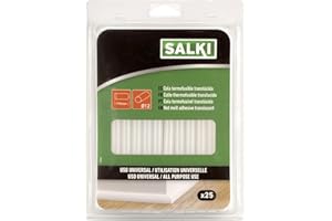 SALKI | Barres de Colle Thermofusible | 500g de Silicone Chaude | 12mm de Diamètre | Universel | Translucide