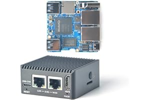 youyeetoo NanoPi R5C Mini router z metalową obudową, płytka rozwojowa RK3568, 4 GB LPDDR4X 32 GB eMMC, 0,8TOPS NPU, obsługa OpenWrt Docker, dwa porty Ethernet, M.2, HDMI 2.0 (bez modułu Wi-Fi M.2)