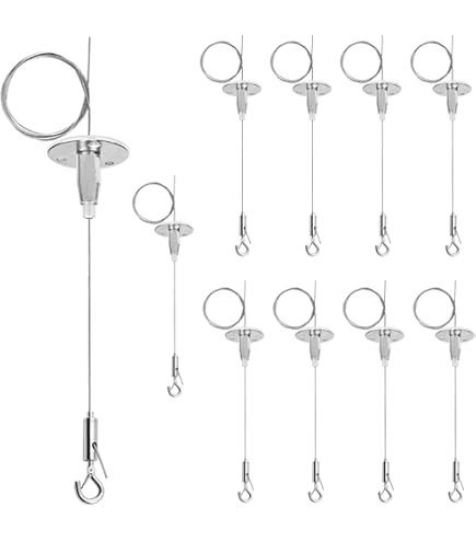 20 Pack 3ft Hexagon Light Suspension Cables - Adjustable Steel Hanging Wires For LED Lights