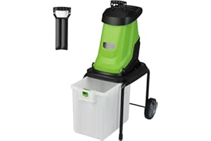 GOPLUS Broyeur Vegetaux et Branches Électrique 2800W, Broyeur Vegetaux avec Bac 50L, Système à Couteaux Tranchant, Mobile avec Roue de Transport, Ratio de Broyage 15:1, pour Déchets de Jardin (Orange)