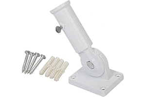 iwobi Support de Drapeau,Support Mural Réglable avec Vis en Métal, Blanc