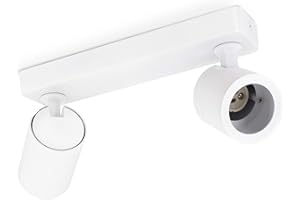 ‎LINOVUM linovum TENJO Spotleuchte Spotbalken 2 flammig in weiß geeignet für 2x GU10 - Strahler Deckenlampe Spots schwenkbar & drehbar