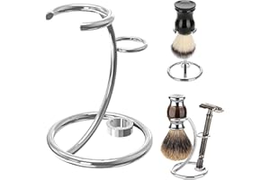 LUSHLY Aatpuss Supporto Per Pennello da Barba, Supporto da Barba In Acciaio Inox Per Uomo, Supporto Portatile Per Rasoio e Pennello, Supporto Per Pennello da Barba In Acciaio Inox Adatto Per Regali da Uomo