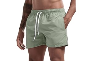 Onsoyours Maillot de Bain pour Homme Swim Short Sport Trunks Boxer Shorts Pantalon Court de Sport Plage Loisir Cordon de Serrage Rapide Ajustable