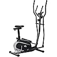 HOMCOM Cyclette Bici Ellittica Magnetica con Schermo LCD, 8 Livelli di Resistenza e Sedile Regolabile, 103x62x151cm Nero