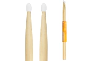 World Rhythm Paire de baguettes de batterie en érable 5 A avec pointe en nylon 5 A