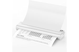 ODIKALA Imprimante Portable A4 - Imprimante Bluetooth Thermique Mini Imprimante sans Encre Compatible avec Android et iOS Prise en Charge de A4 Papier Thermique - Blanc