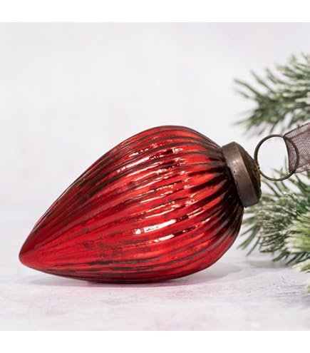 Lot De 6 Boules De Noël Lanterne En Verre Turquoise - 2.5 Cm, Avec Ruban Organza, Décoration Sapin Bollywood