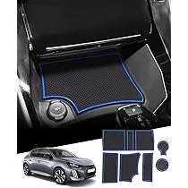 Tappetini Auto Per Peugeot 208/2008 - Gomma Antiscivolo, Nero, Set 7 Pezzi, Per Modelli 2020-2023