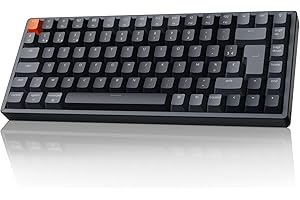 Keychron K2 FR-ISO Clavier de jeu mécanique sans Fil, 84 touches 75% Design Clavier Filaire Bluetooth/USB avec rétro-éclairage RGB, avec Cadre en Aluminium Gateron G Pro Switch Marron Pour Mac/Windows