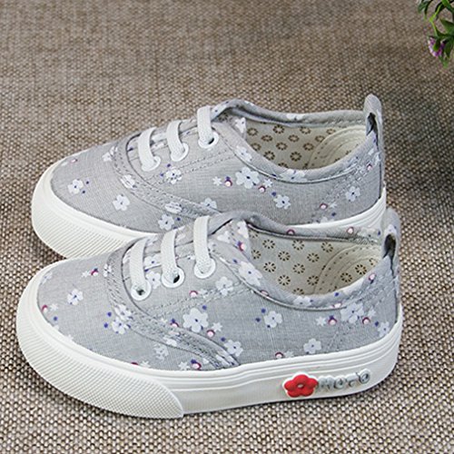EOZY Kinderschuhe Mädchen Floral Canvas Schuhe Low-Top Sneakers - 2