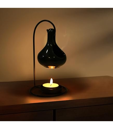 Enchanting Ceramic Purple Star Sign Oil Burner With Metal Base - 10.5cm X W10cm (1 Pc.) - Unique Design & Premium Quality Material - Ideal For Home Decor & Aromatherapy Enthusiasts - View #8