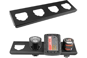 otuiaim 4-spårs Batterihållare Väggfäste Kompatibel med Bosch 12V Batteri, Förstärkt Stål Batterihållare Fäste Universellt, M