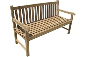 Ambientehome Banc de Jardin en Teck Massif 3 Places 150 cm, Marron