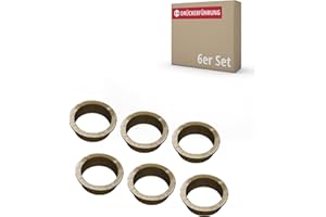 JUVA 6x Drückerführung 18 mm Drückerlager-Ring braun für Türgriffe & Drückerpaare SM10003 - Kunststoff-Lager für Türdrücker MADE IN GERMANY Führungsringe mit Ansatz für Türklinken