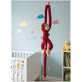 Adalinhome Atakids Sarılan Peluş Maymun, Kırmızı, Unisex