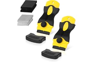 Flintronic 2 st skrapa, keramikhällskrapa med 20 rostfria stål & plastblad, skrapa köksskrapa set, keramikskrapning, glasskra