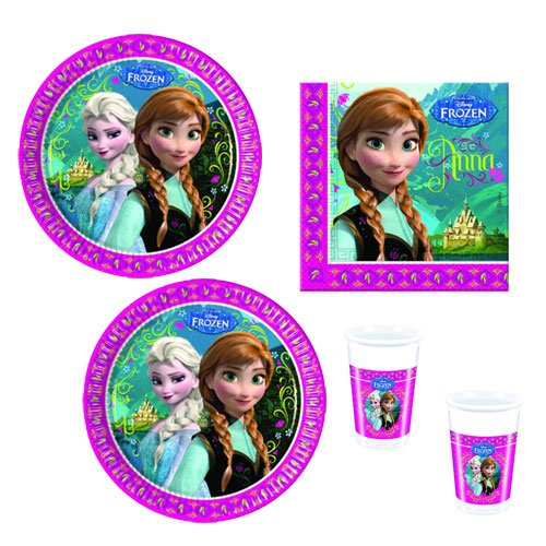 Preisvergleich Produktbild Disney Frozen Die Eiskönigin Partyset 52 tlg. Geschirr Kindergeburtstag Party Set