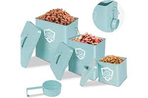 Zvonema ZNM 3-częściowy zestaw hermetycznej karmy dla psów, wodoszczelne pojemniki do przechowywania karmy dla kotów, pudełko do przechowywania karmy dla zwierząt z łopatką