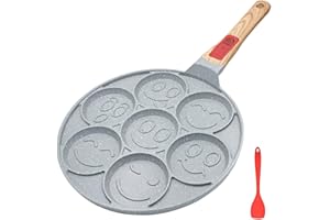 RANX INGST Poêle à Pancakes Induction, Poêle à Frire en Céramique Antiadhésive avec Poignée Amovible, Poêle à Crêpes pour Enfants - Bleu